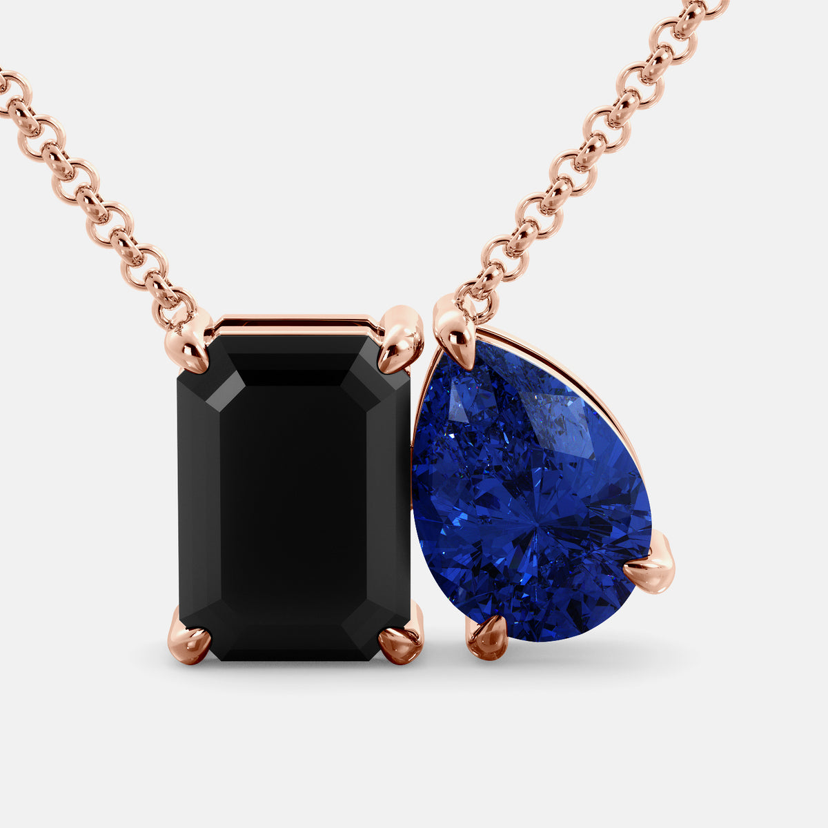 Onyx Toi et Moi Necklace