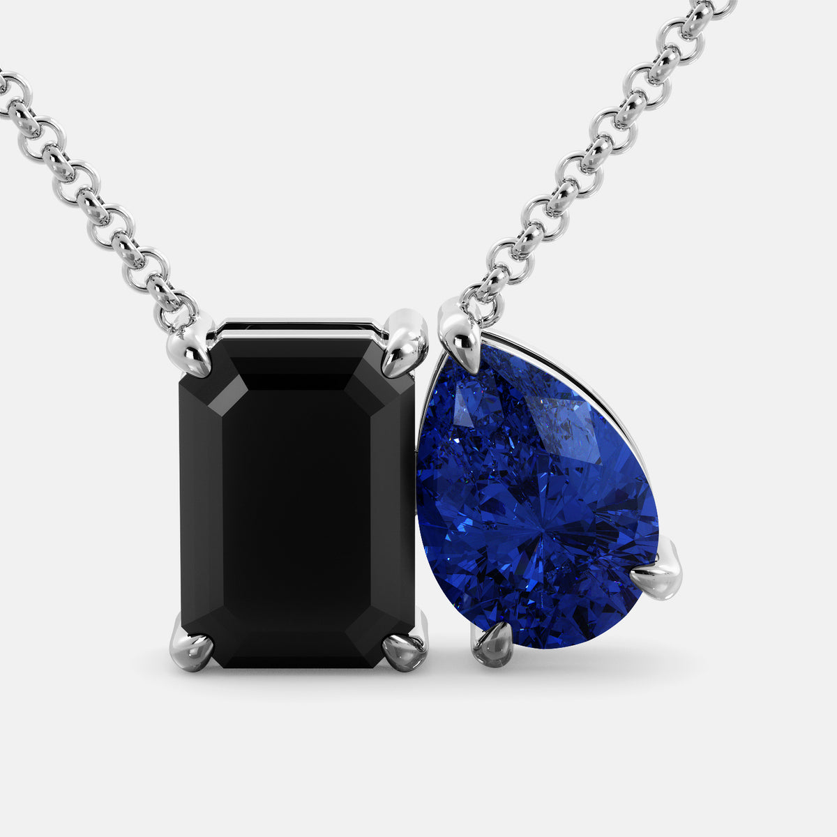 Onyx Toi et Moi Necklace