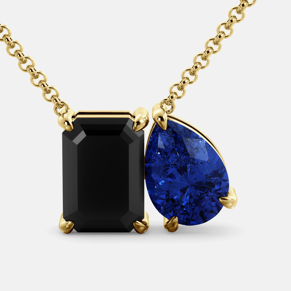 Onyx Toi et Moi Necklace