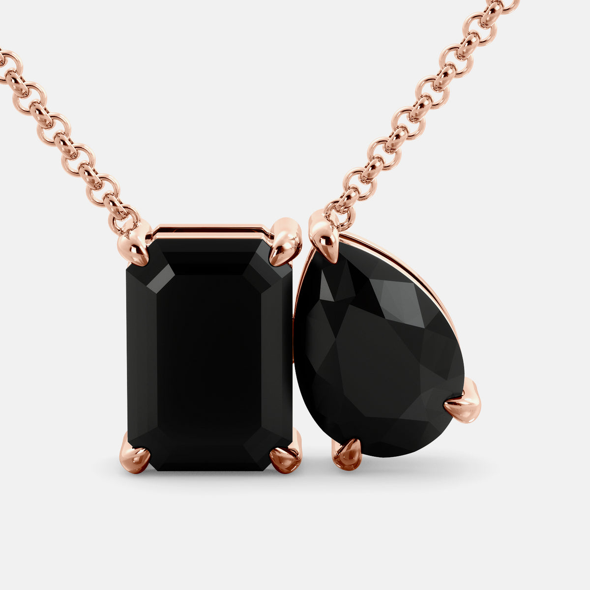 Onyx Toi et Moi Necklace