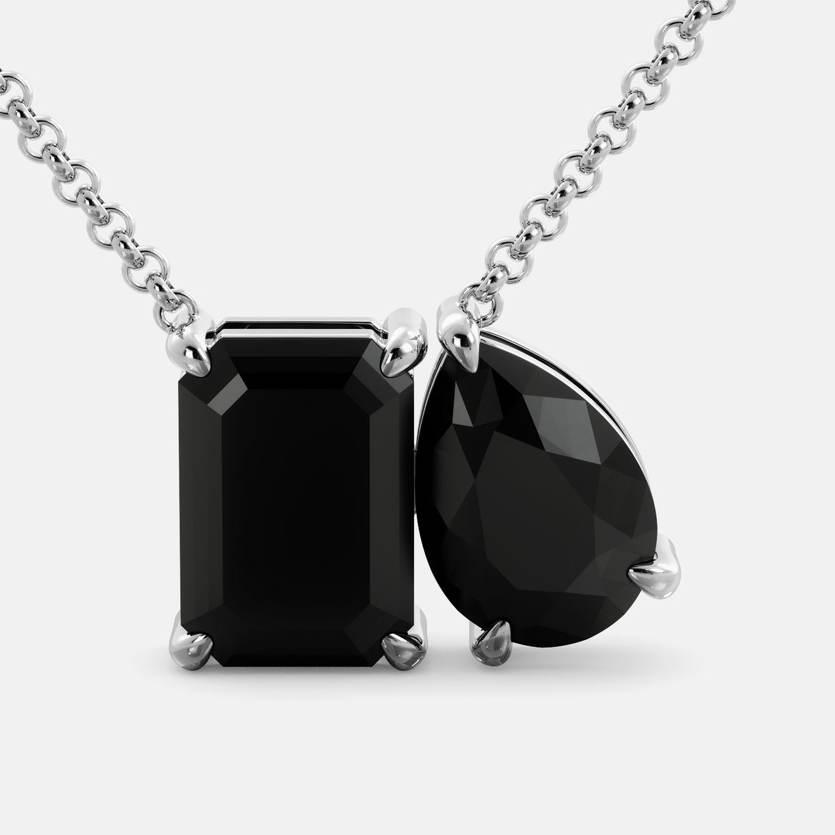 Onyx Toi et Moi Necklace