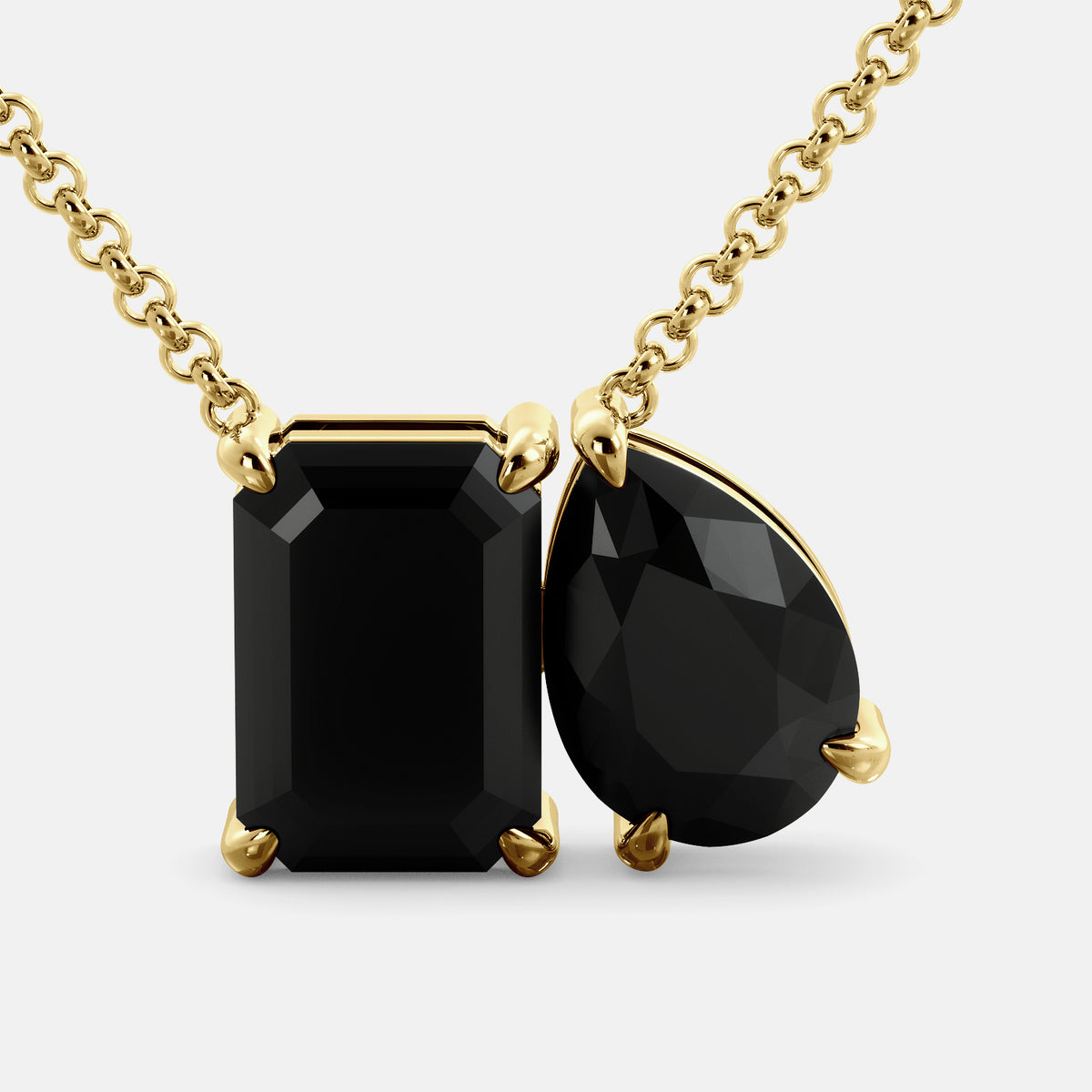 Onyx Toi et Moi Necklace