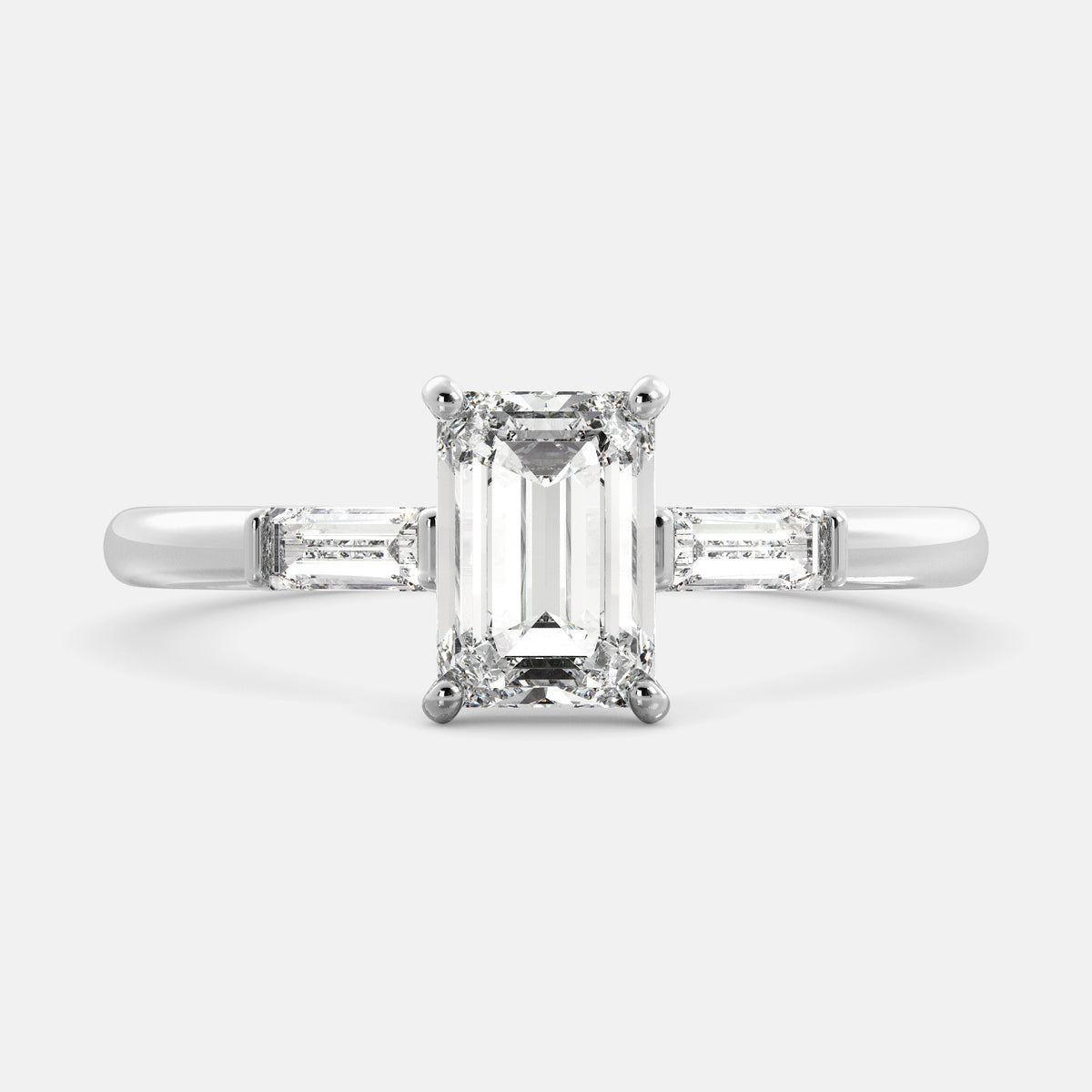 Solitaire baguette ring on sale