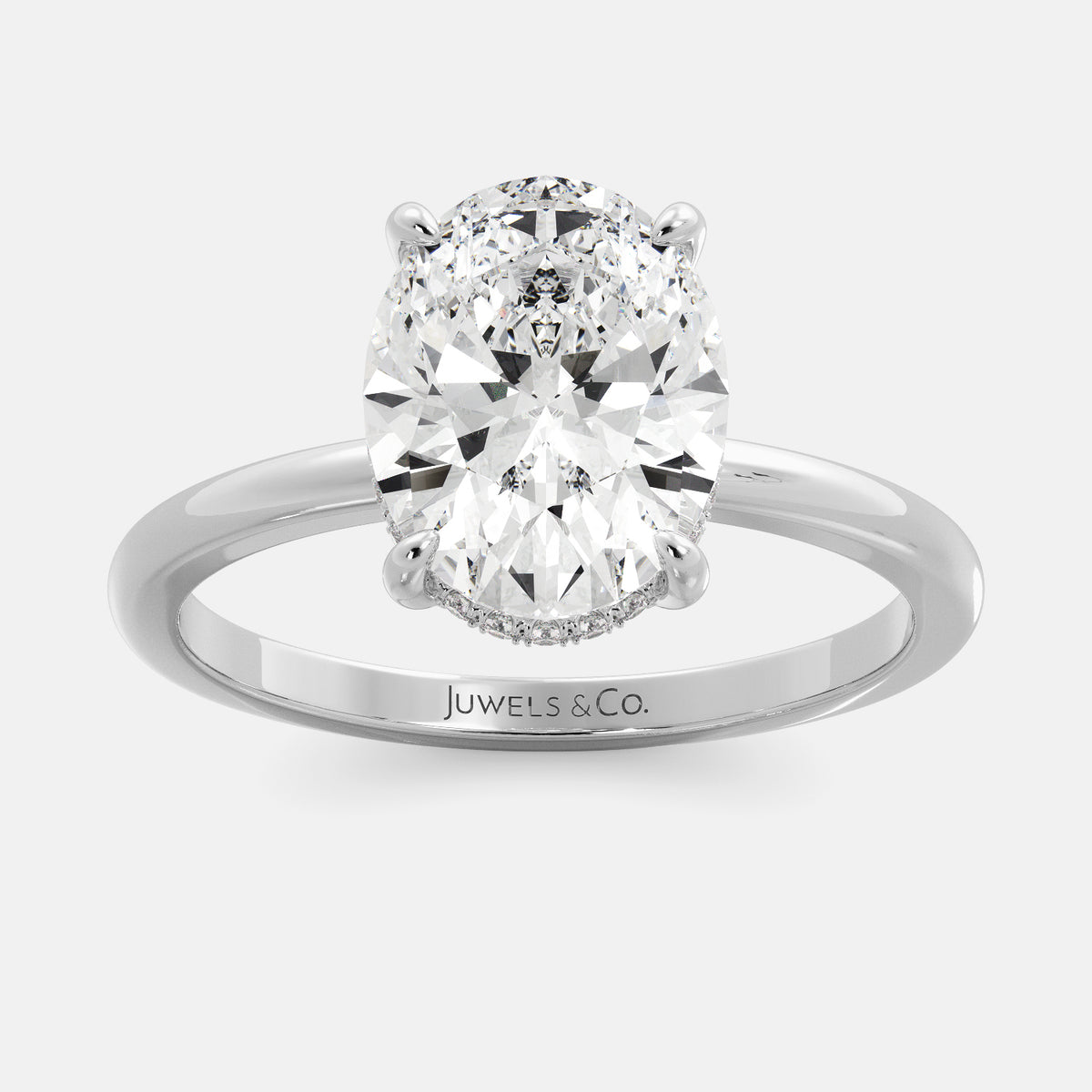 The Oval Diamond Engagement Ring with Hidden Halo