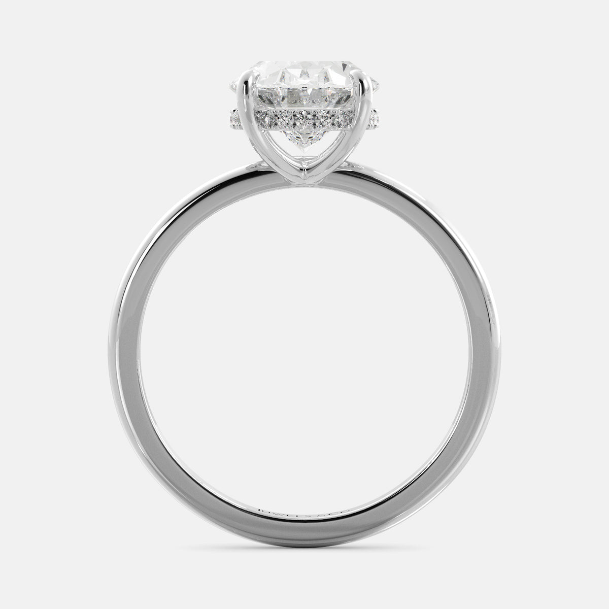 Oval Diamond Engagement Ring with Hidden Halo