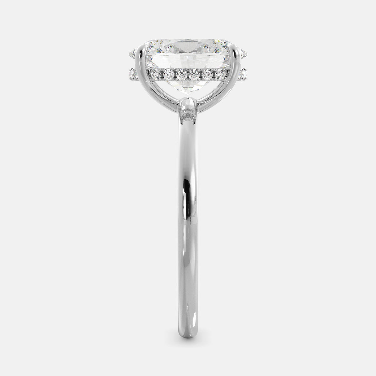 The Oval Diamond Engagement Ring with Hidden Halo