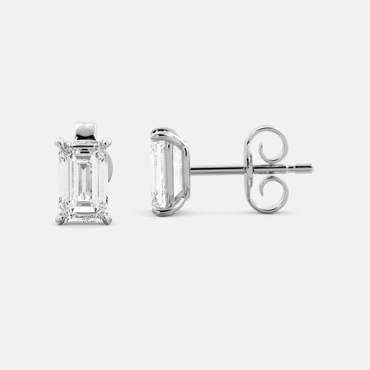 Diamond Emerald Stud Earrings