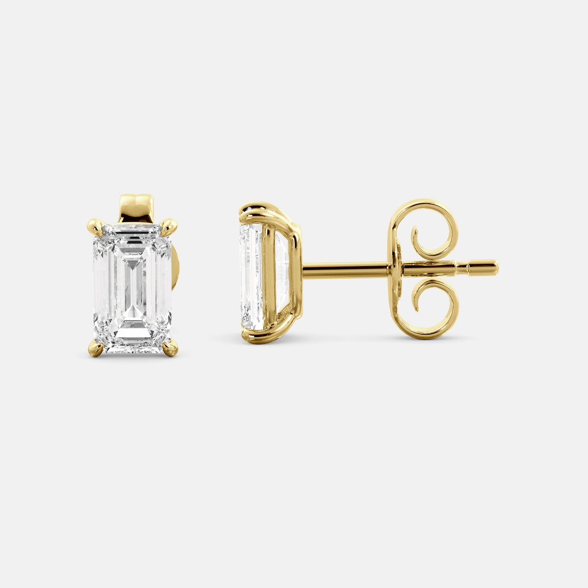 Diamond Emerald Stud Earrings