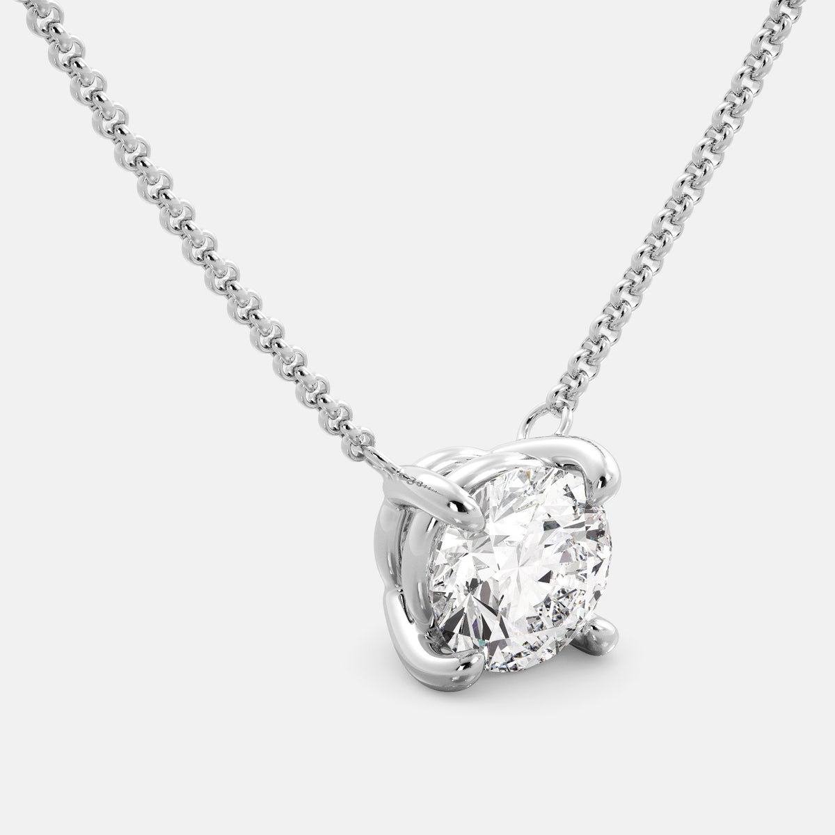 Round Diamond Solitaire Necklace