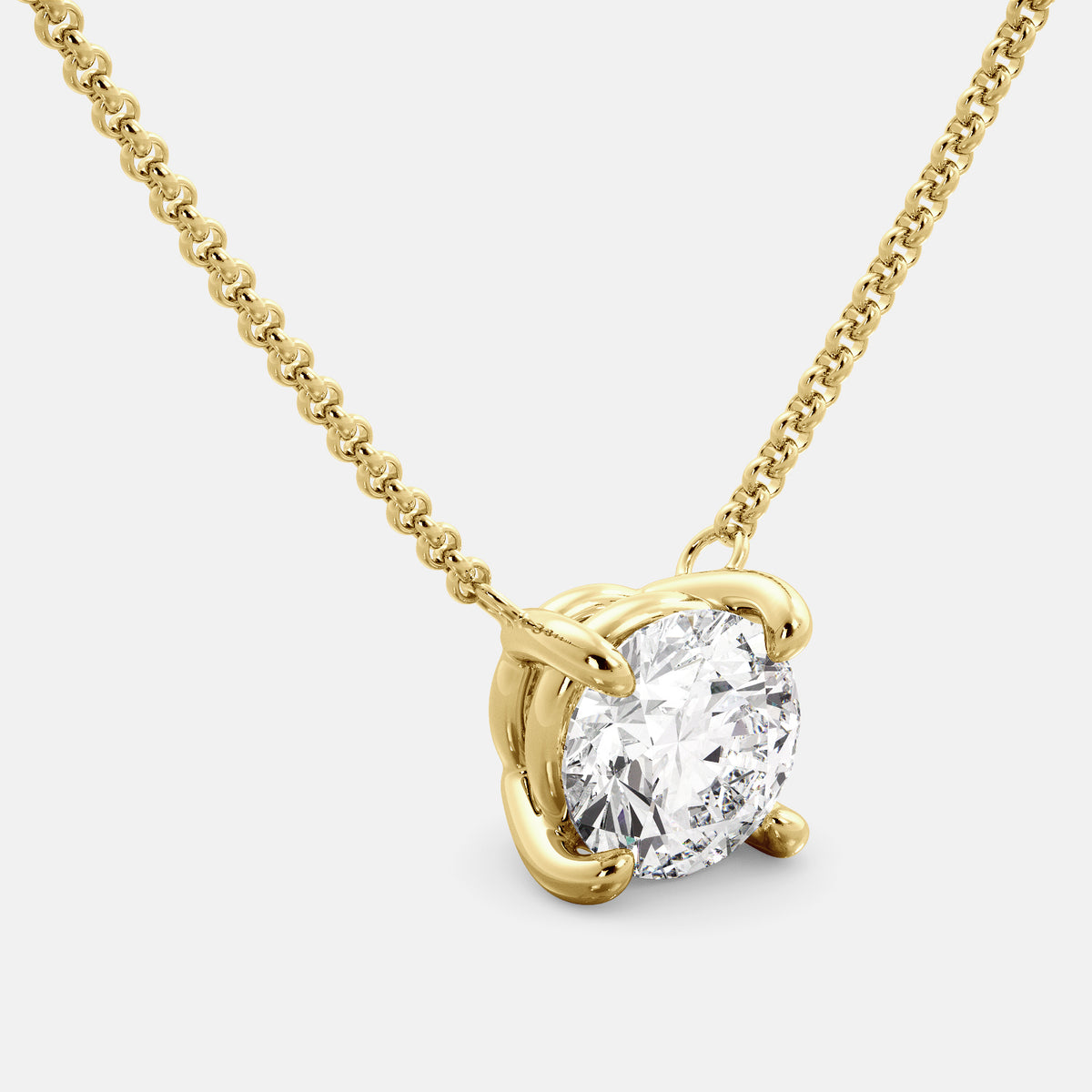 Round Diamond Solitaire Necklace
