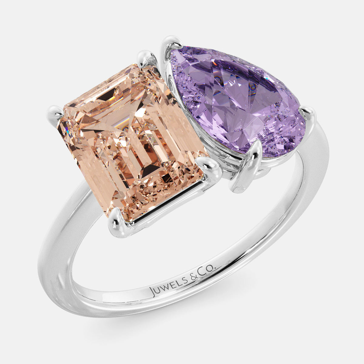 Morganite Toi et Moi Ring