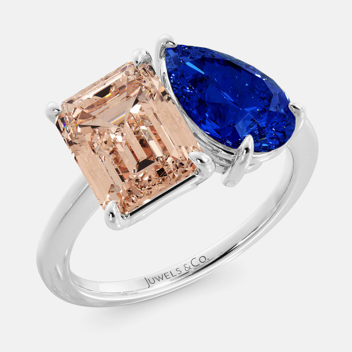 Morganite Toi et Moi Ring