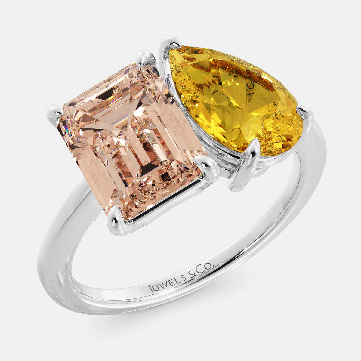 Morganite Toi et Moi Ring