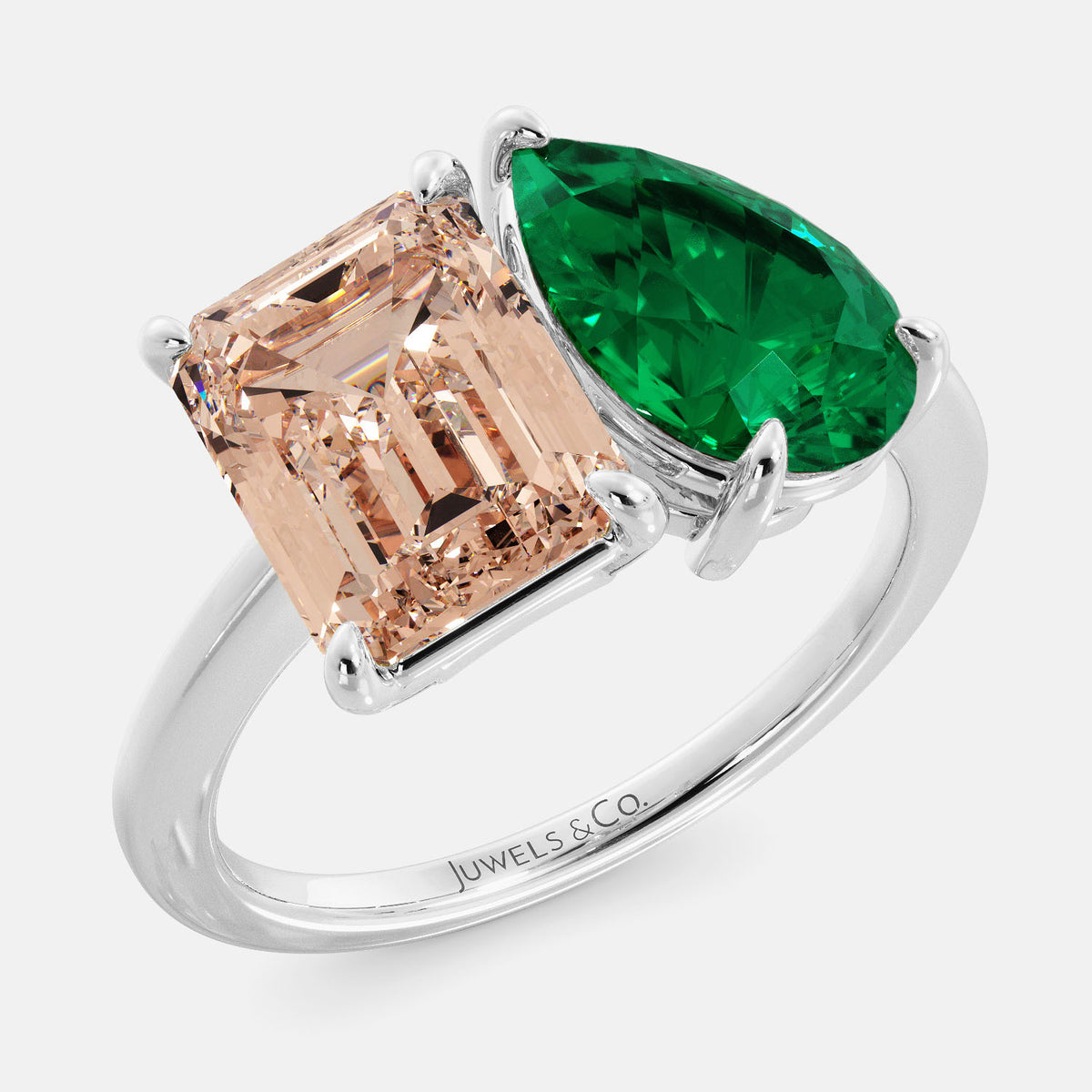 Morganite Toi et Moi Ring