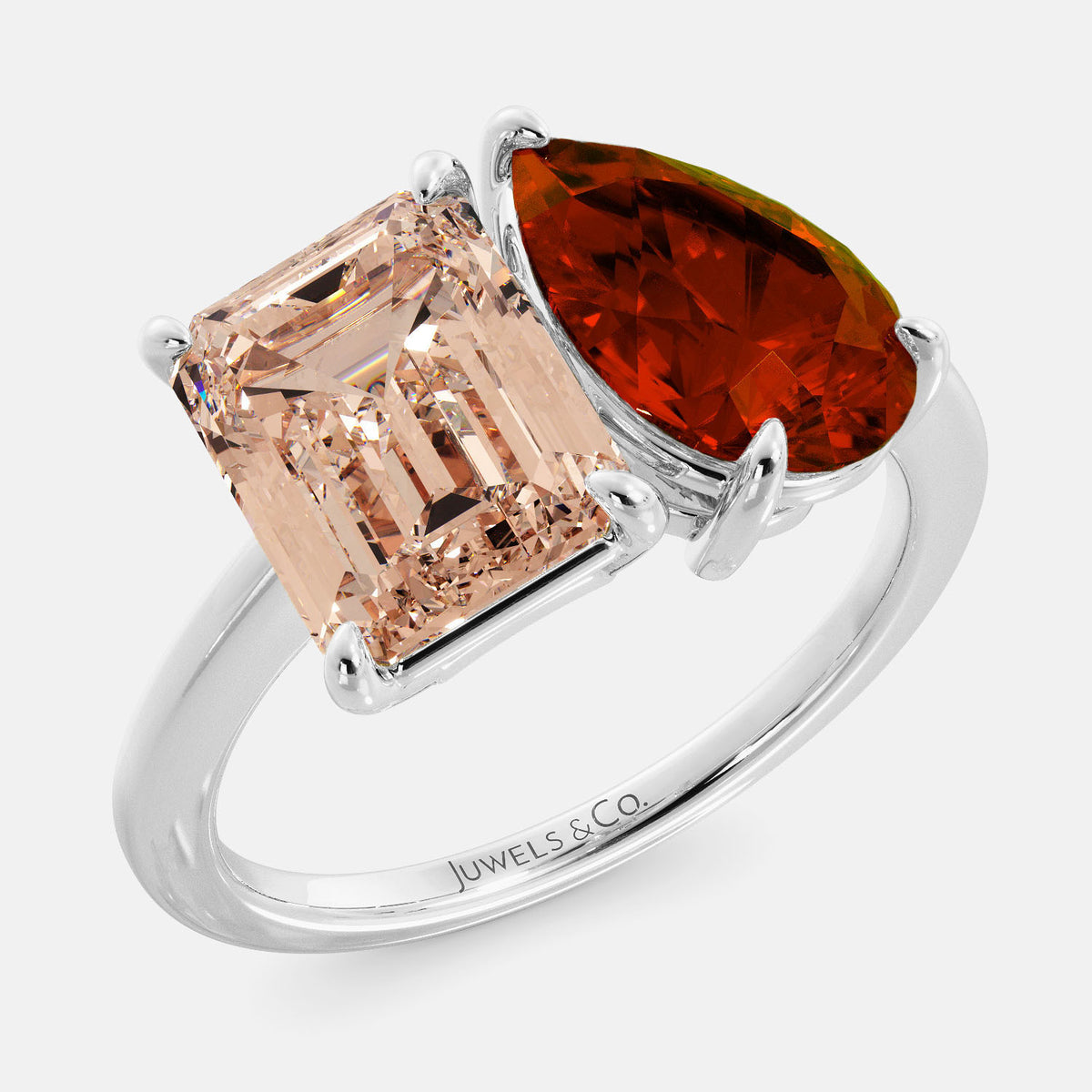 Morganite Toi et Moi Ring