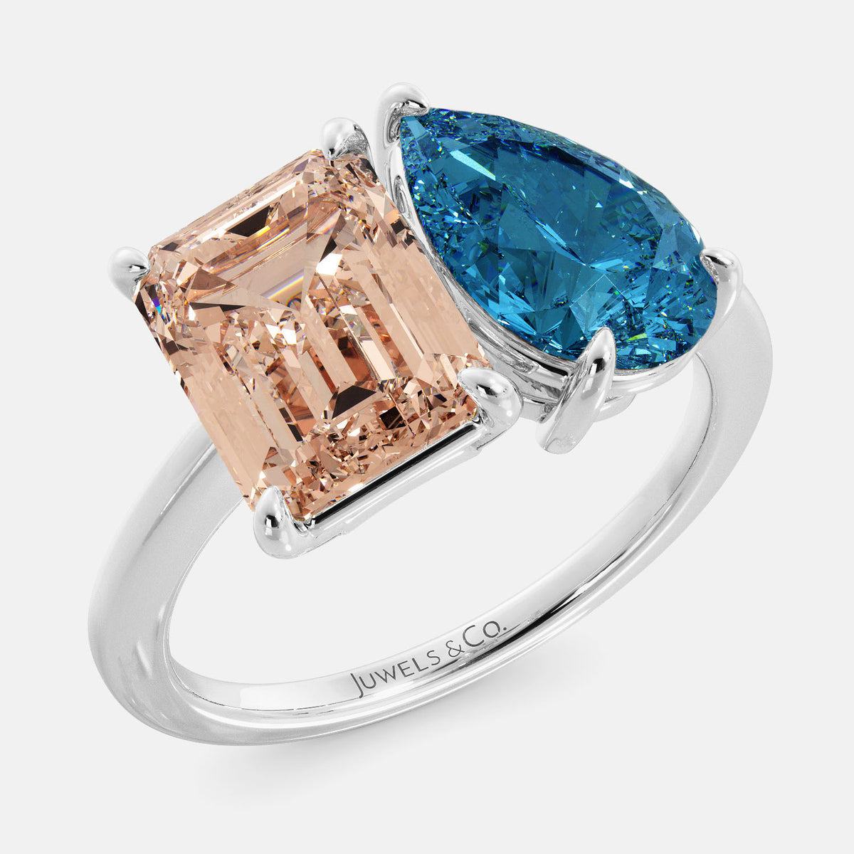Morganite Toi et Moi Ring