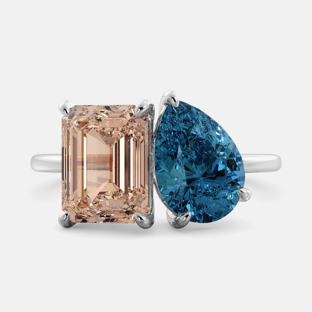 Morganite Toi et Moi Ring