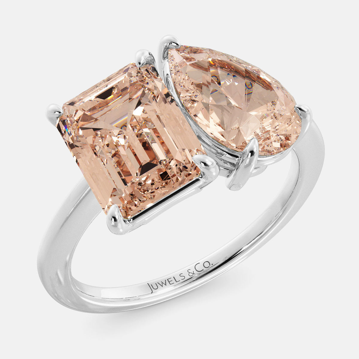 Morganite Toi et Moi Ring