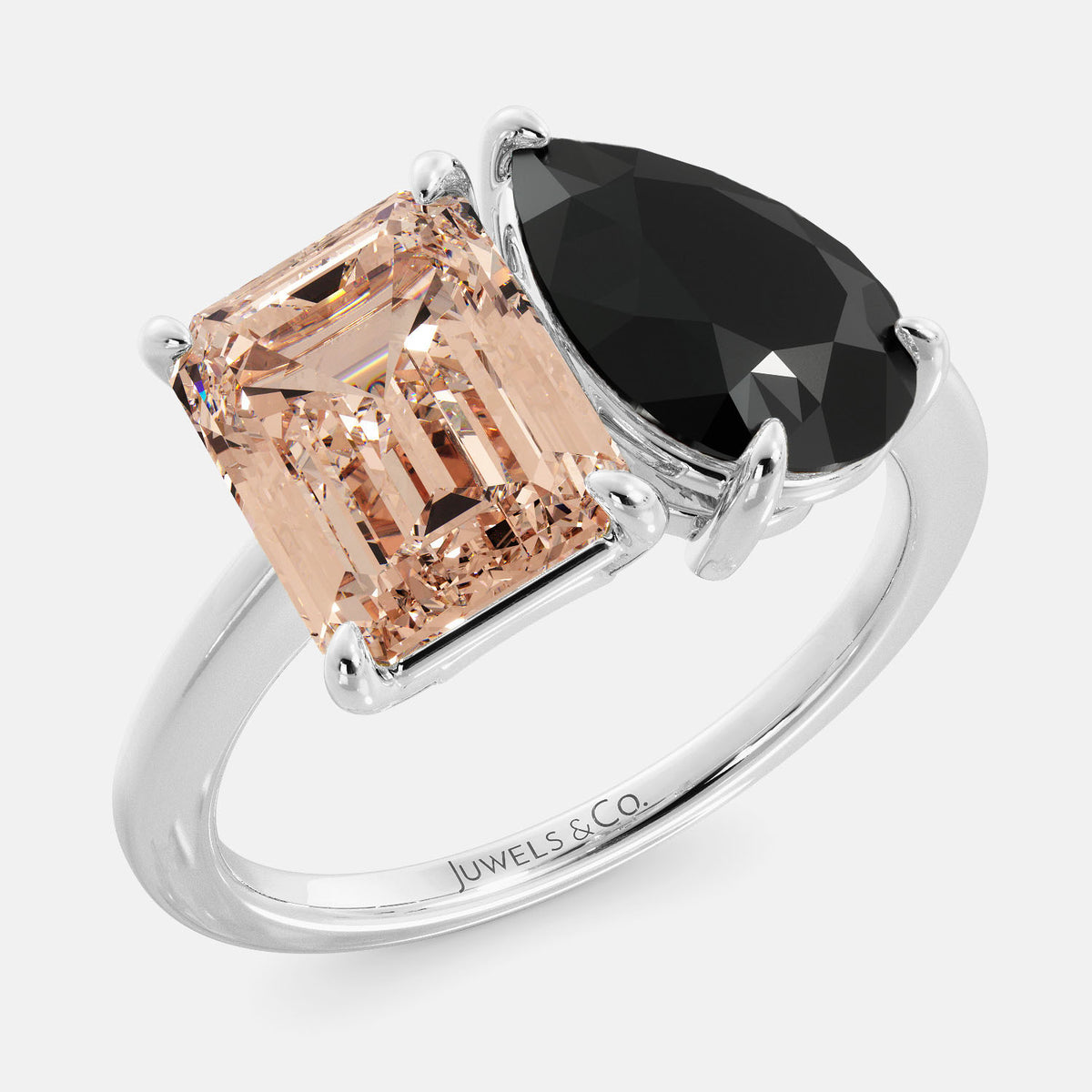 Morganite Toi et Moi Ring