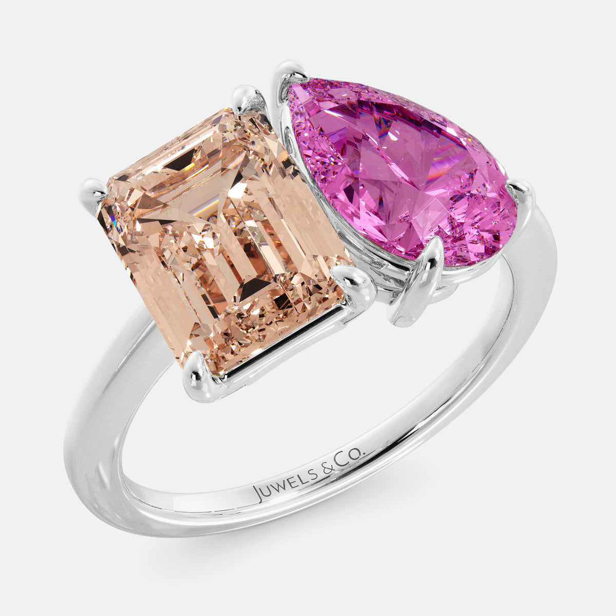 Morganite Toi et Moi Ring