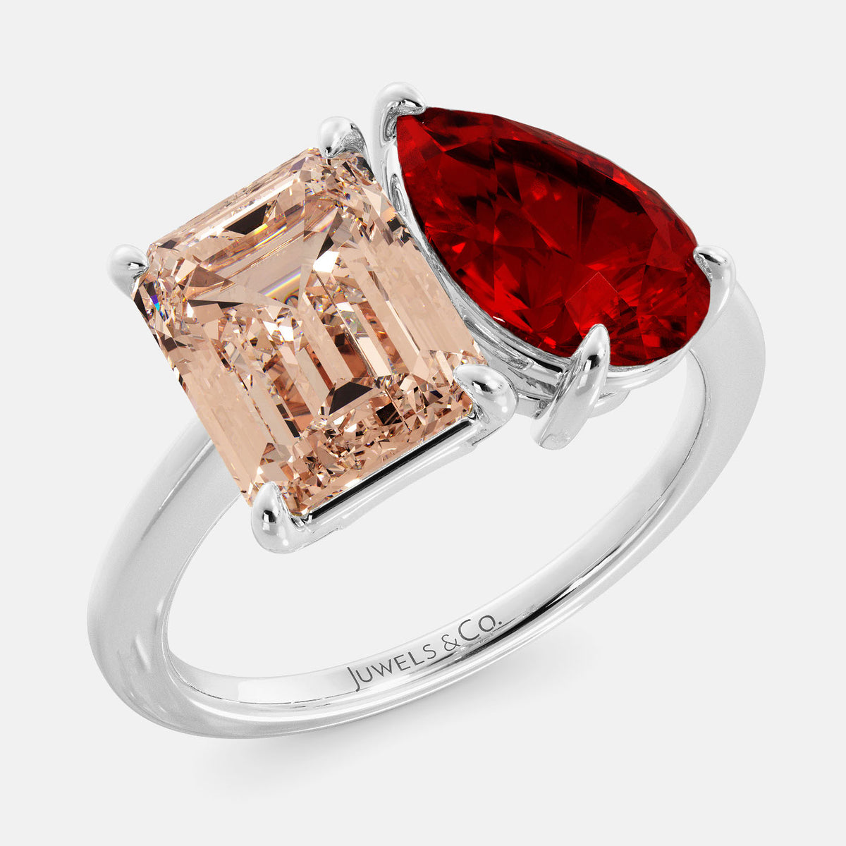 Morganite Toi et Moi Ring