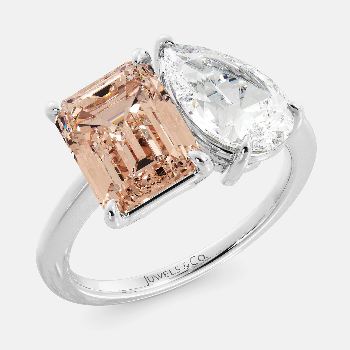 Morganite Toi et Moi Ring