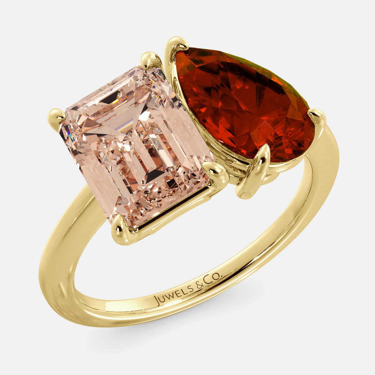 Morganite Toi et Moi Ring