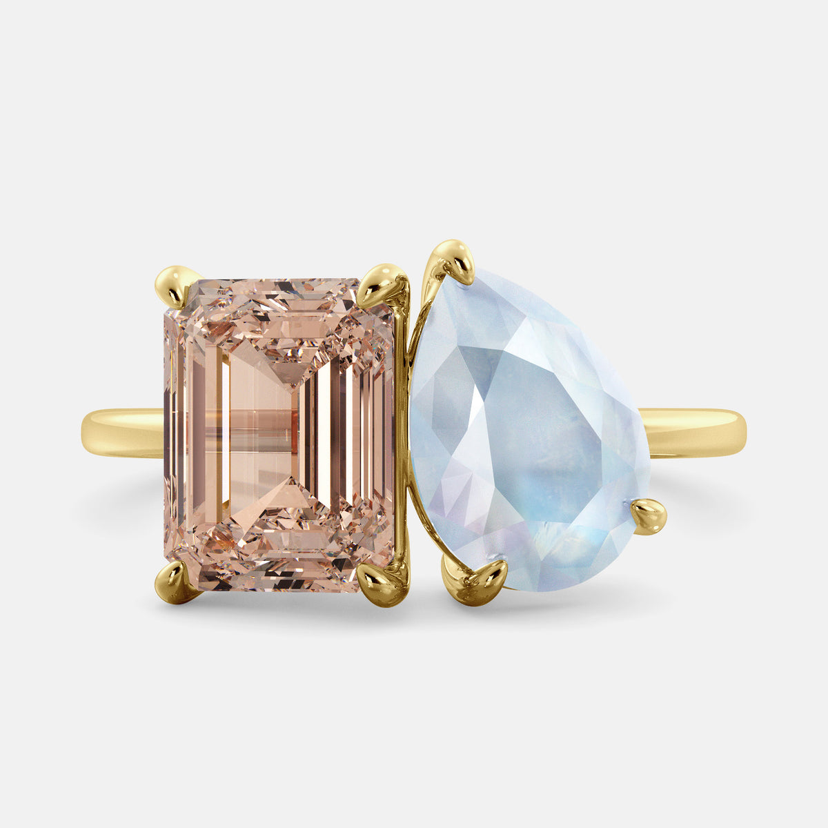 Morganite Toi et Moi Ring