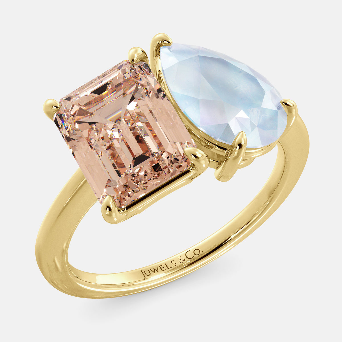 Morganite Toi et Moi Ring