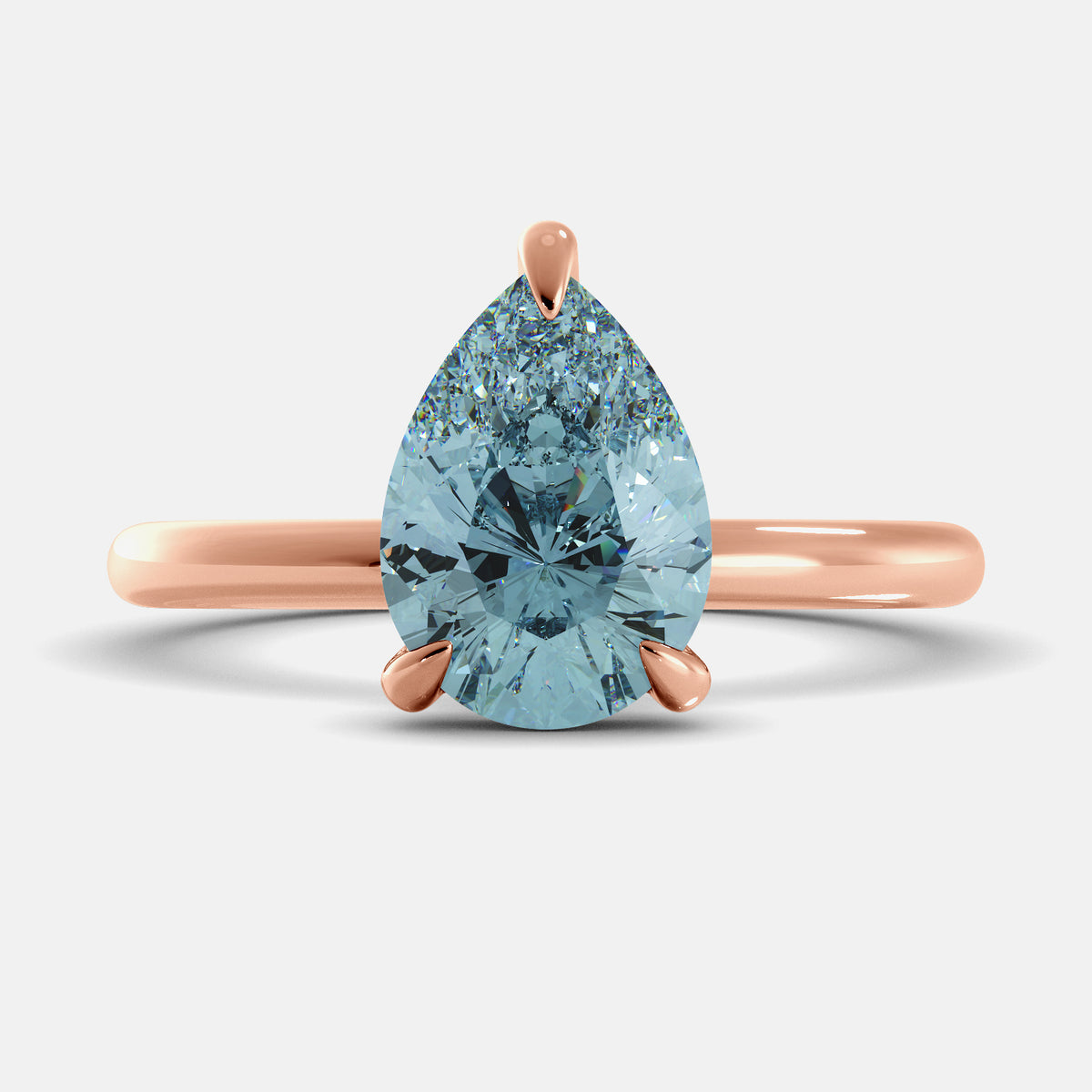 Moonstone Pear-Cut Birthstone Solitaire Ring