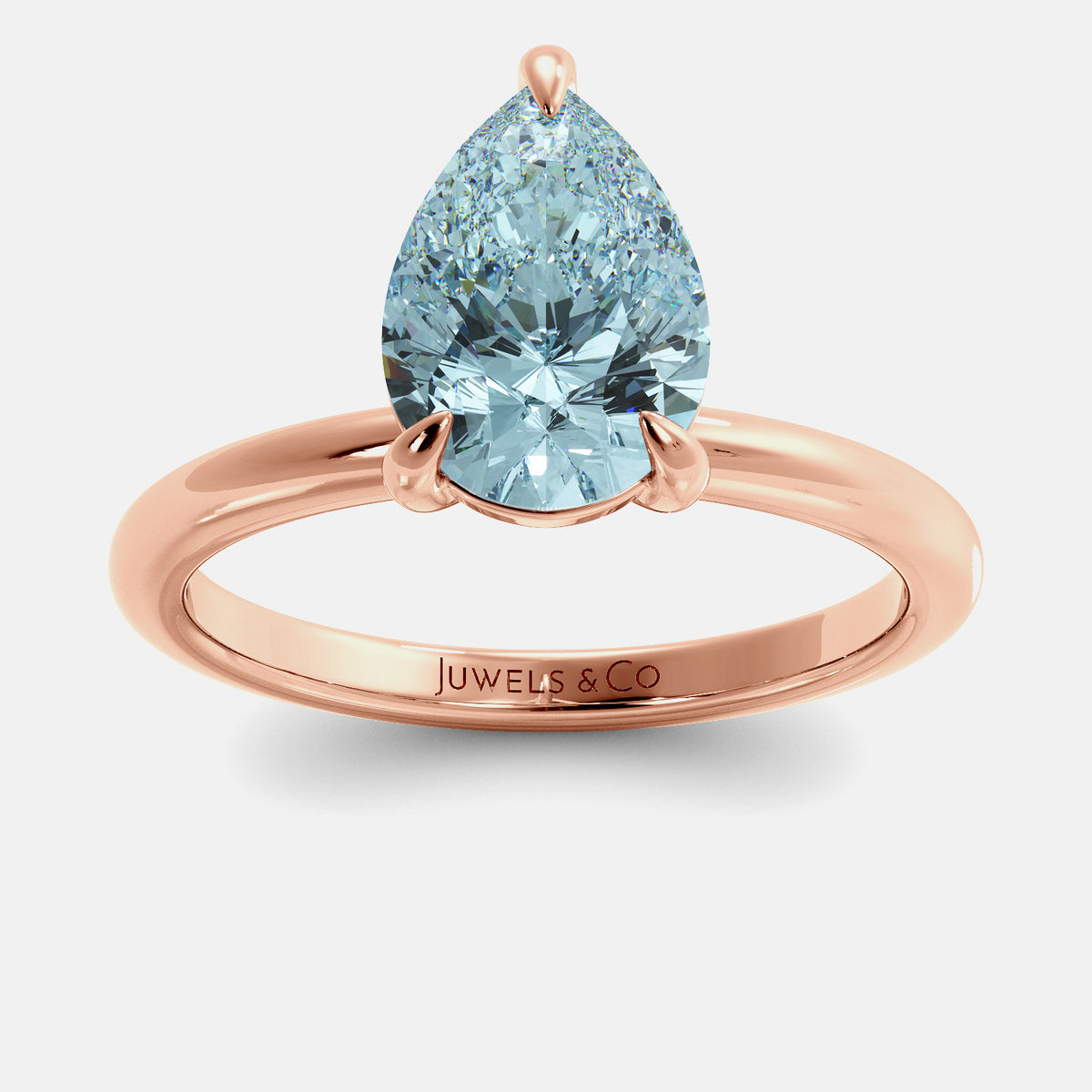 London Blue Pear-Cut Birthstone Solitaire Ring