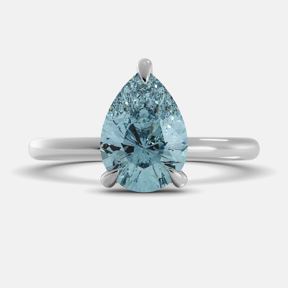 London Blue Pear-Cut Birthstone Solitaire Ring