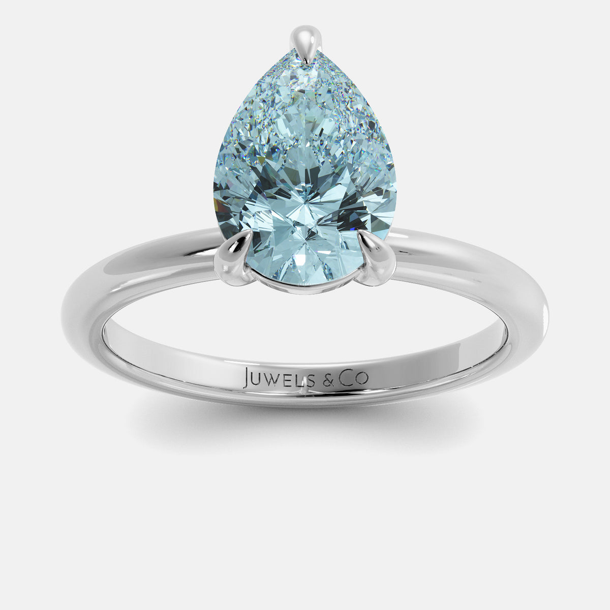 Diamond Pear-Cut Birthstone Solitaire Ring