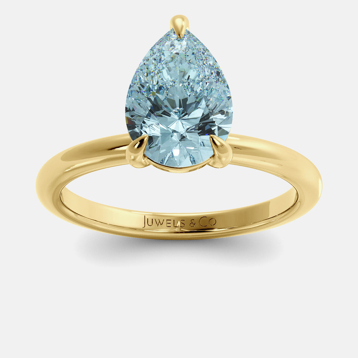 Diamond Pear-Cut Birthstone Solitaire Ring