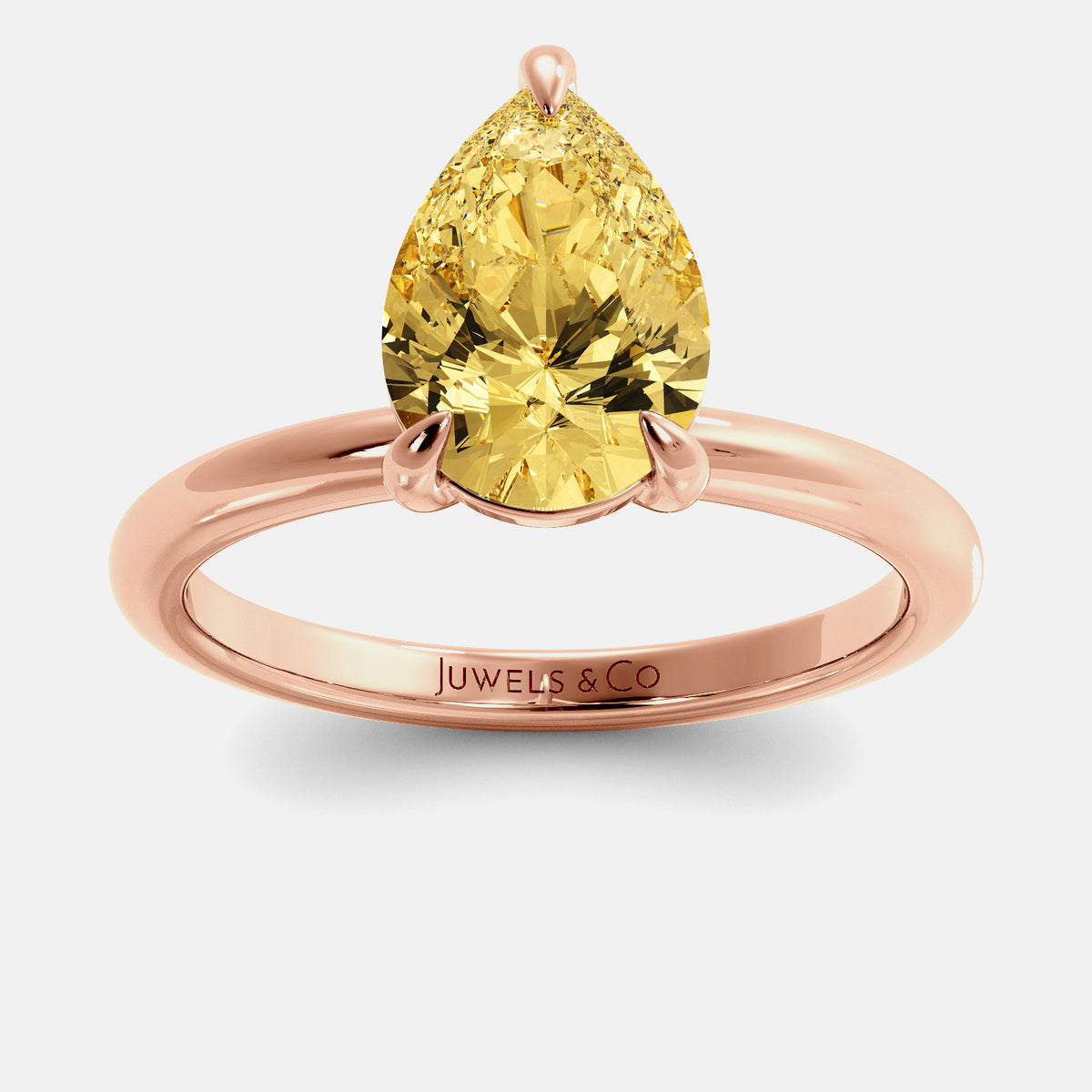 Citrine Pear-Cut Birthstone Solitaire Ring