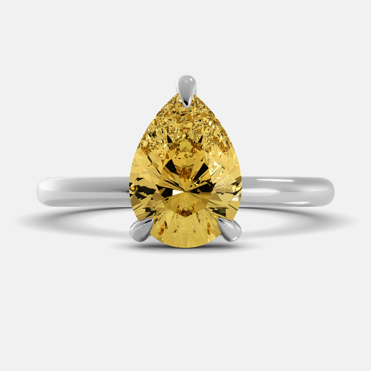 Citrine Pear-Cut Birthstone Solitaire Ring