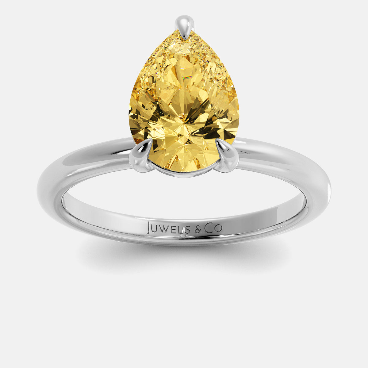 Citrine Pear-Cut Birthstone Solitaire Ring