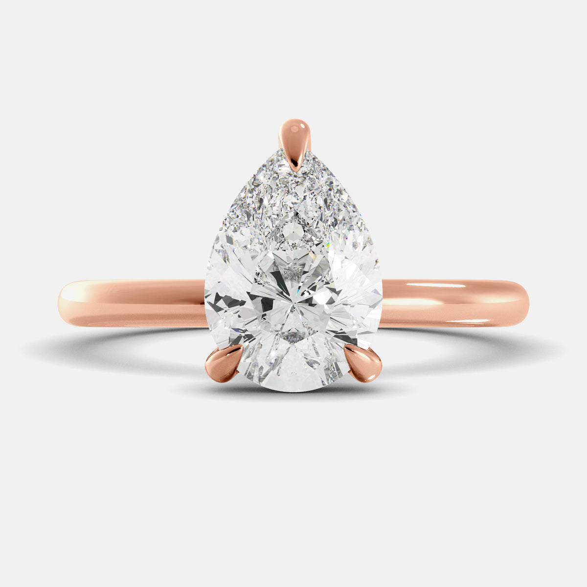 Diamond Pear-Cut Birthstone Solitaire Ring