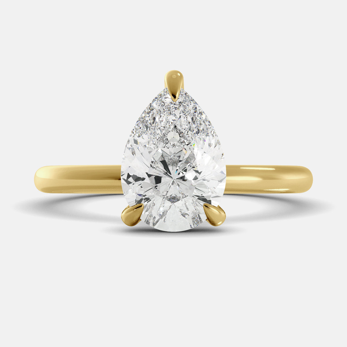 Moonstone Pear-Cut Birthstone Solitaire Ring