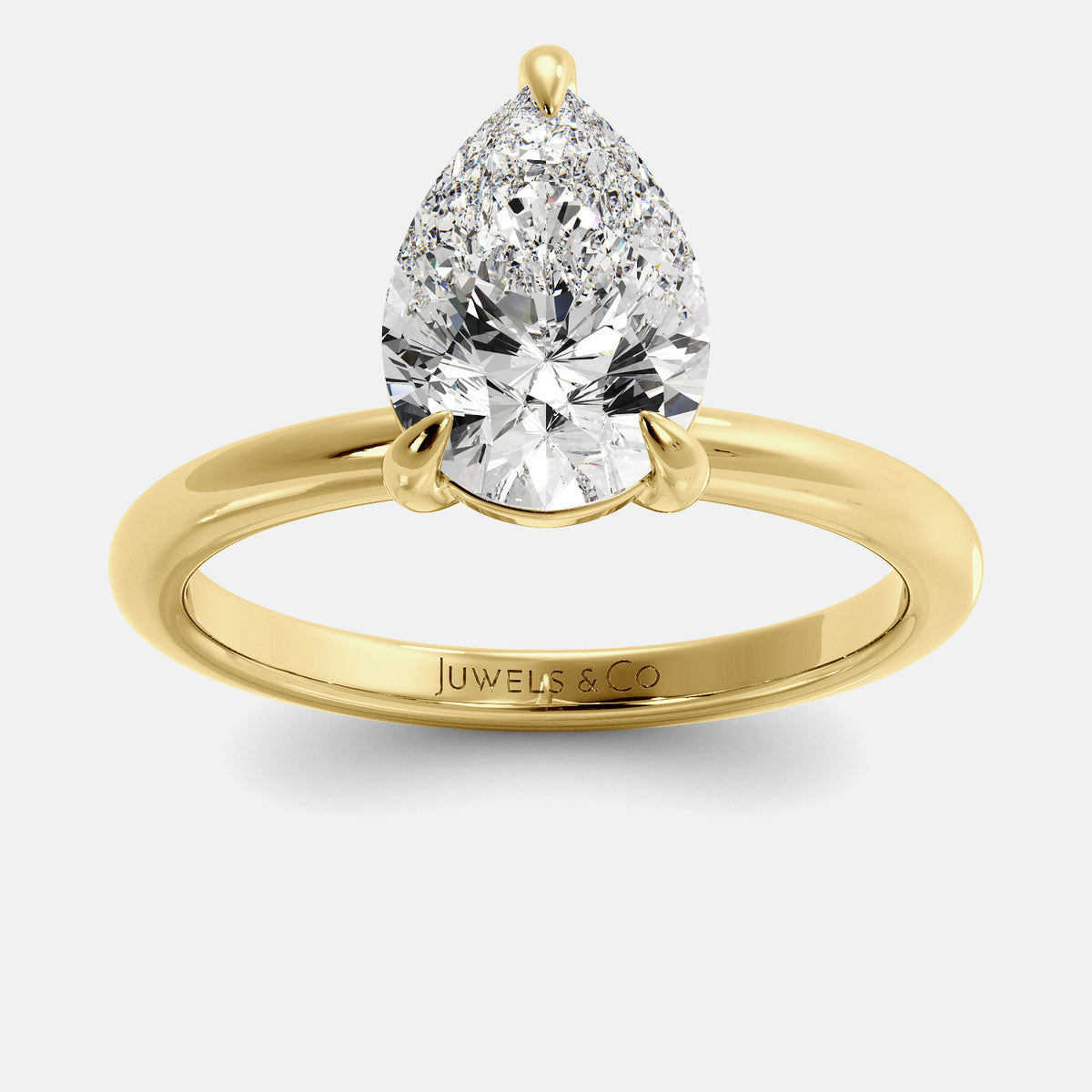 Diamond Pear-Cut Birthstone Solitaire Ring