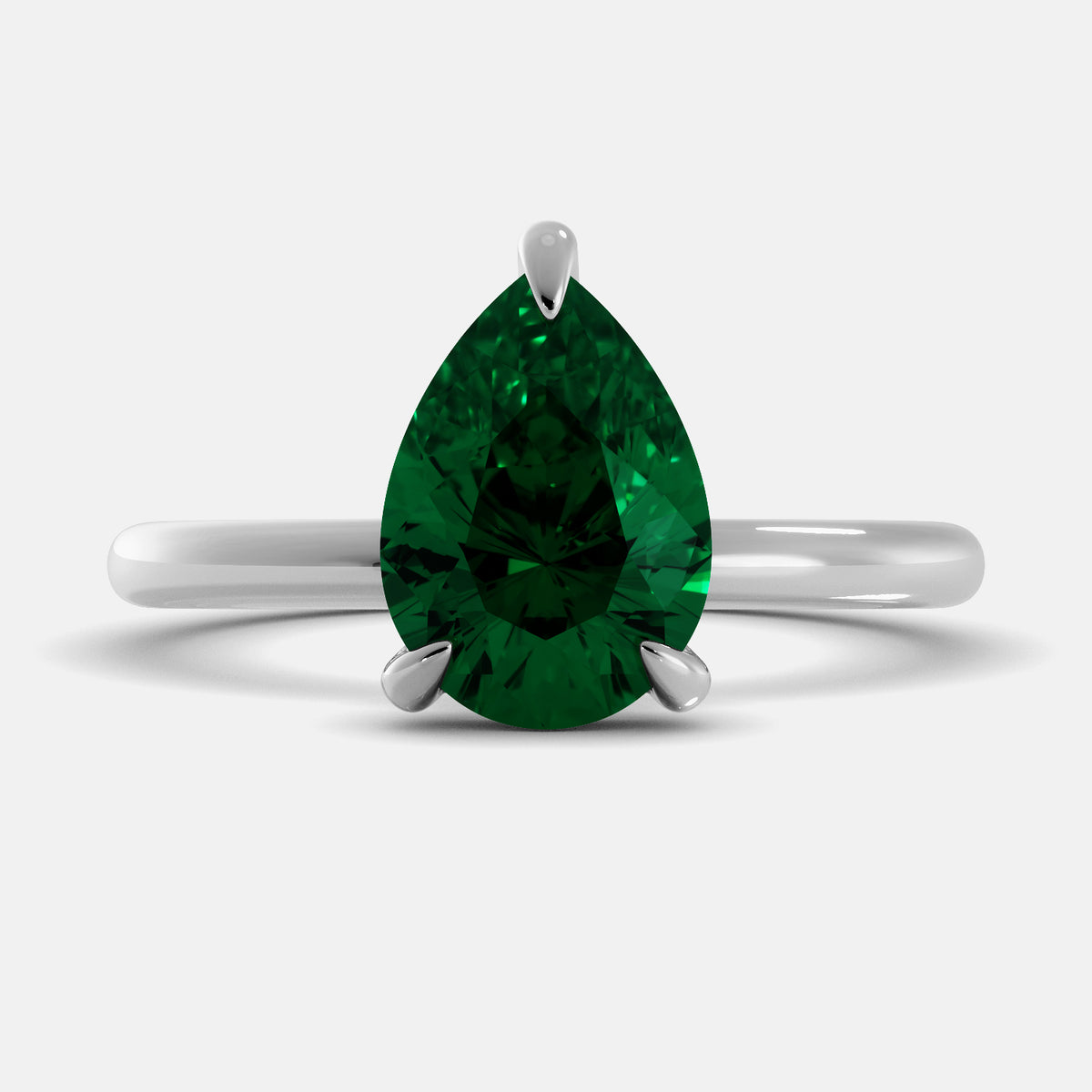 Diamond Pear-Cut Birthstone Solitaire Ring