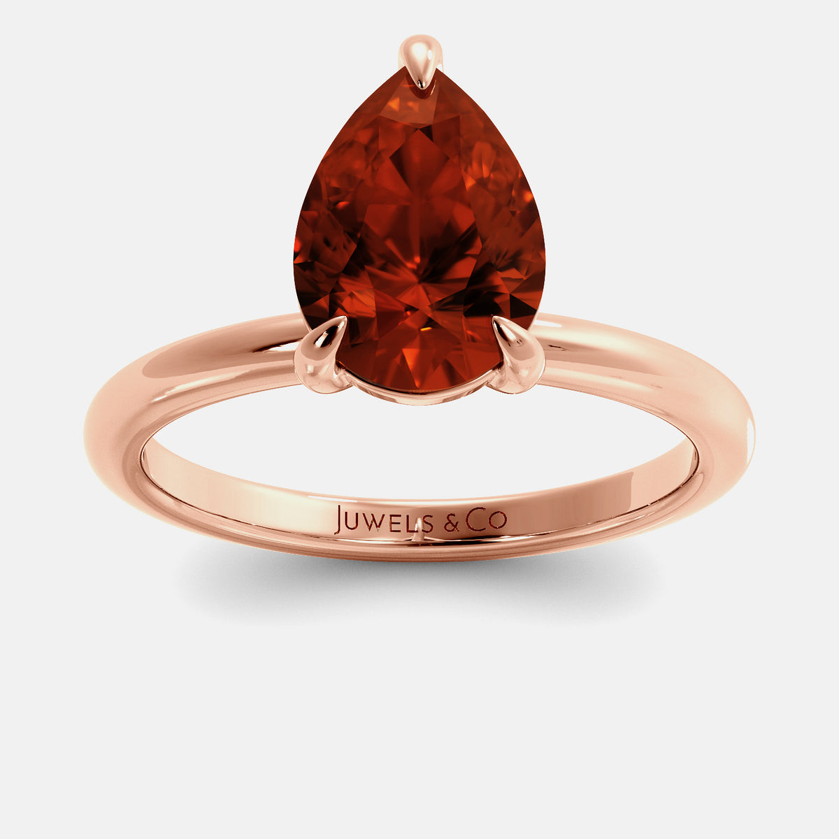 Ruby Pear-Cut Birthstone Solitaire Ring