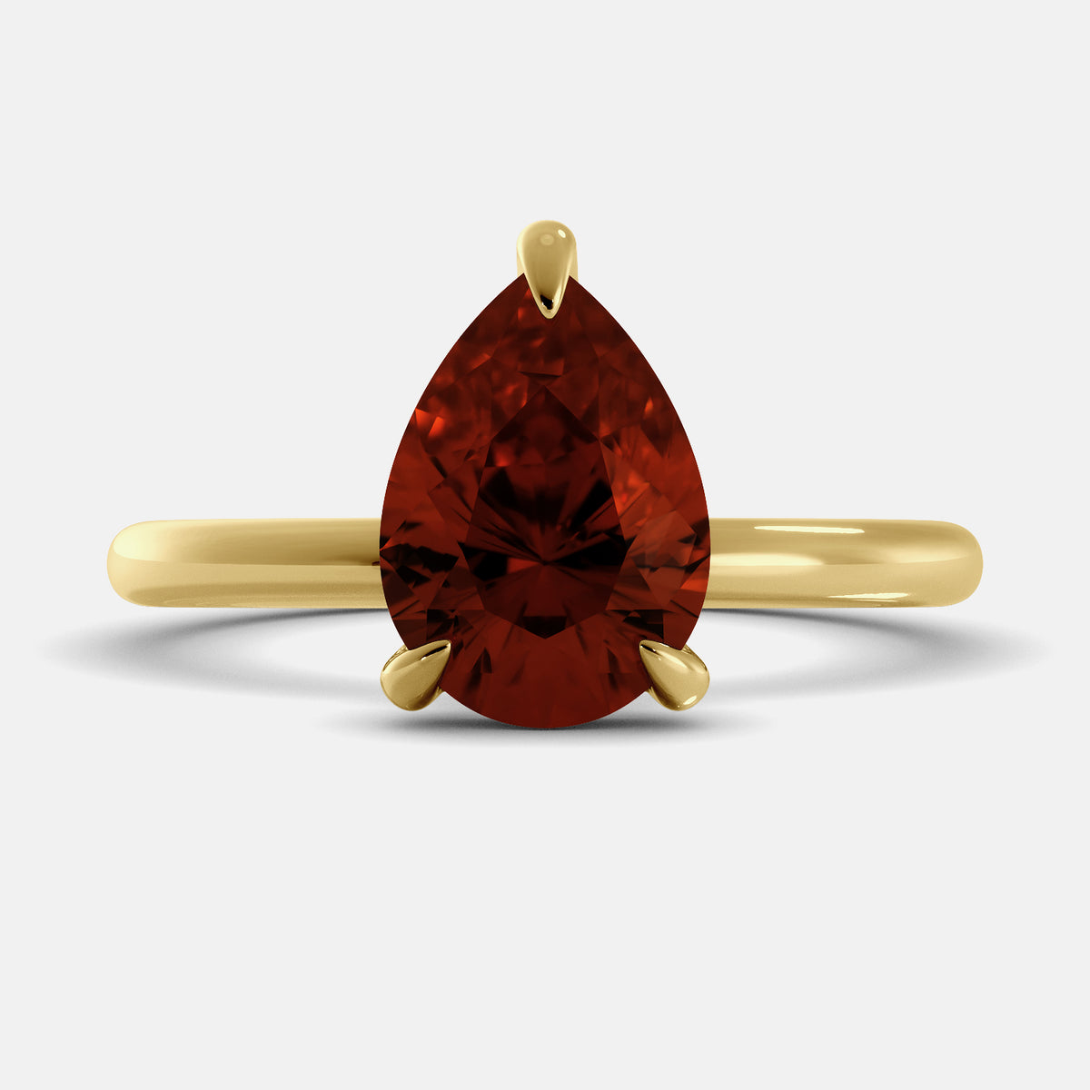 Diamond Pear-Cut Birthstone Solitaire Ring