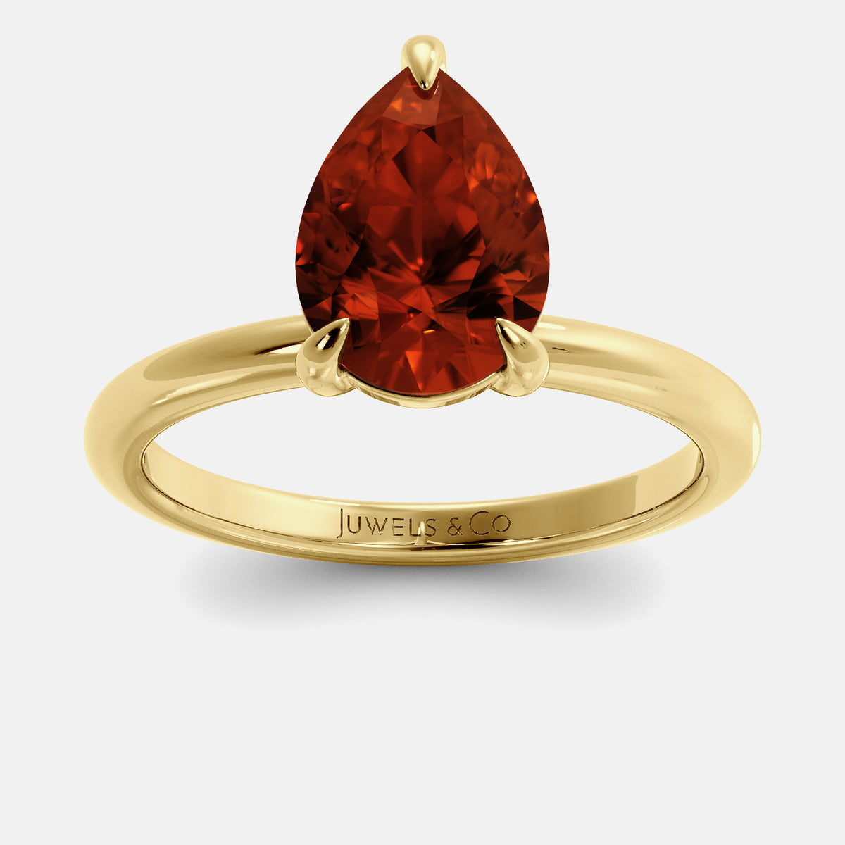 Citrine Pear-Cut Birthstone Solitaire Ring