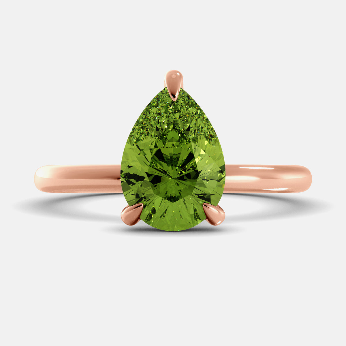 Ruby Pear-Cut Birthstone Solitaire Ring