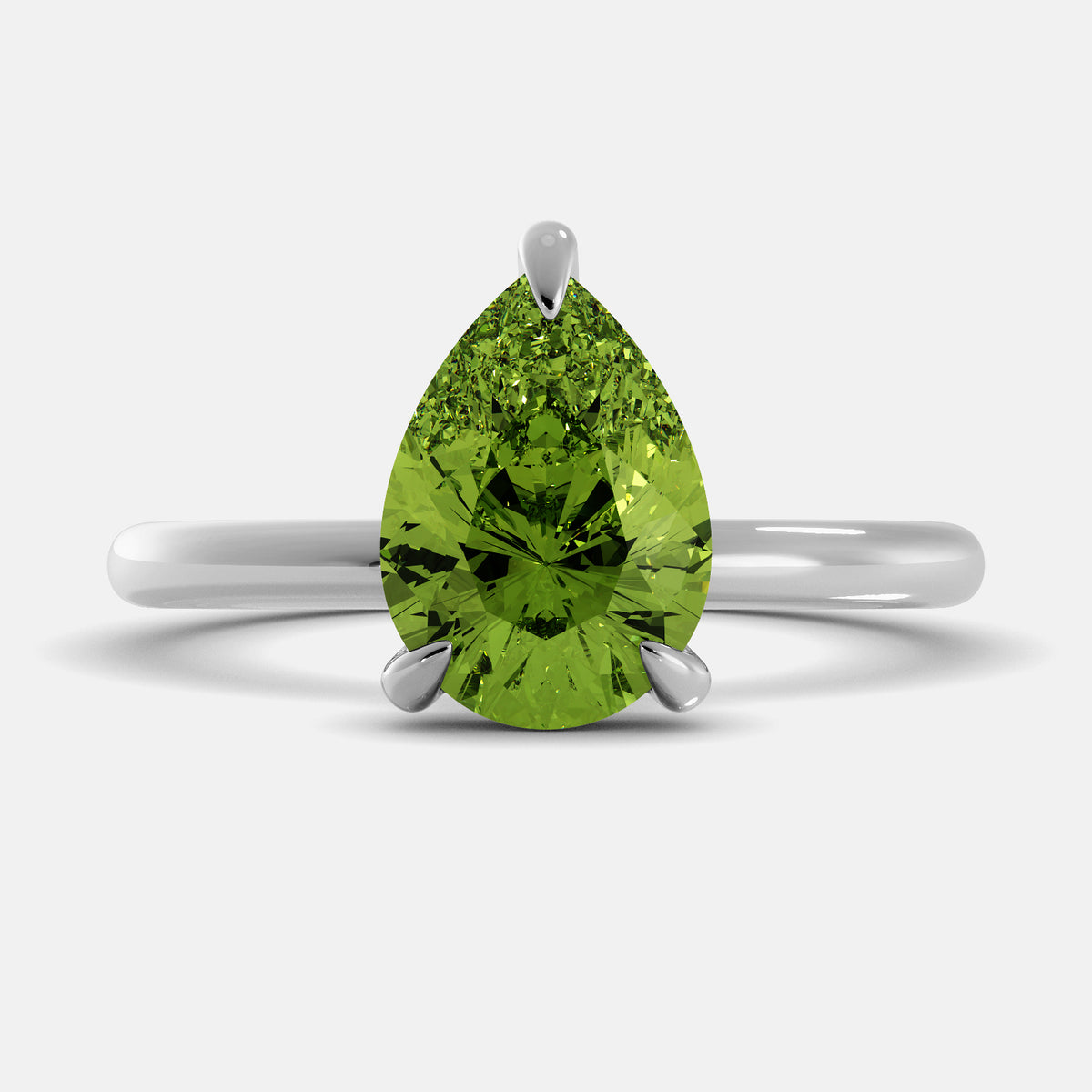 Diamond Pear-Cut Birthstone Solitaire Ring