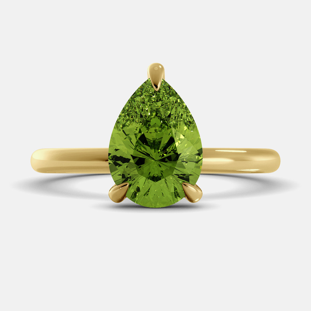 Diamond Pear-Cut Birthstone Solitaire Ring