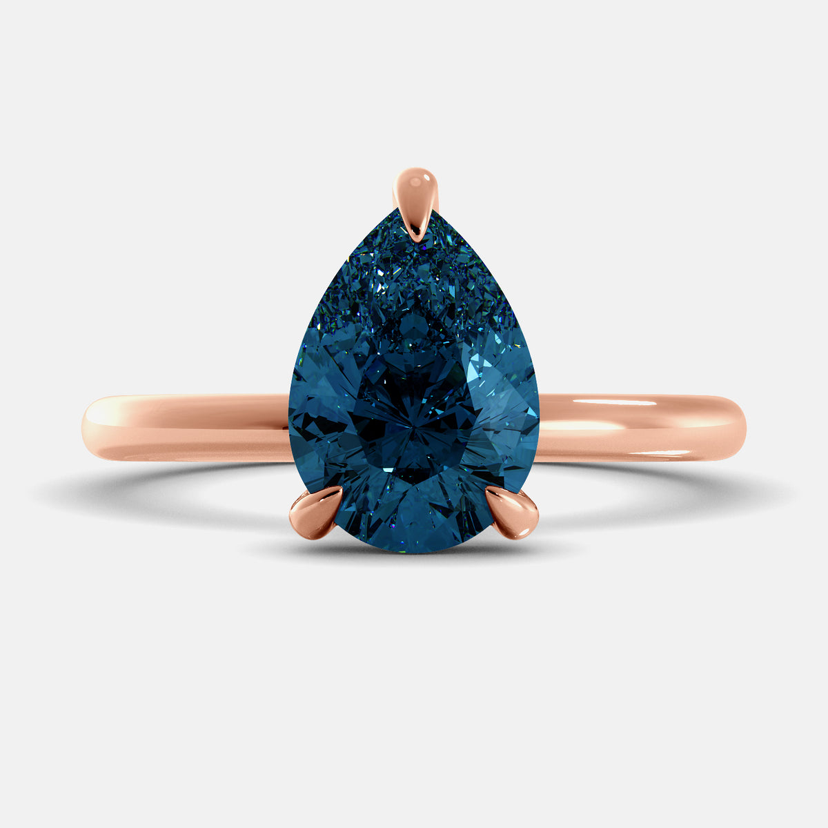 Aquamarine Pear-Cut Birthstone Solitaire Ring