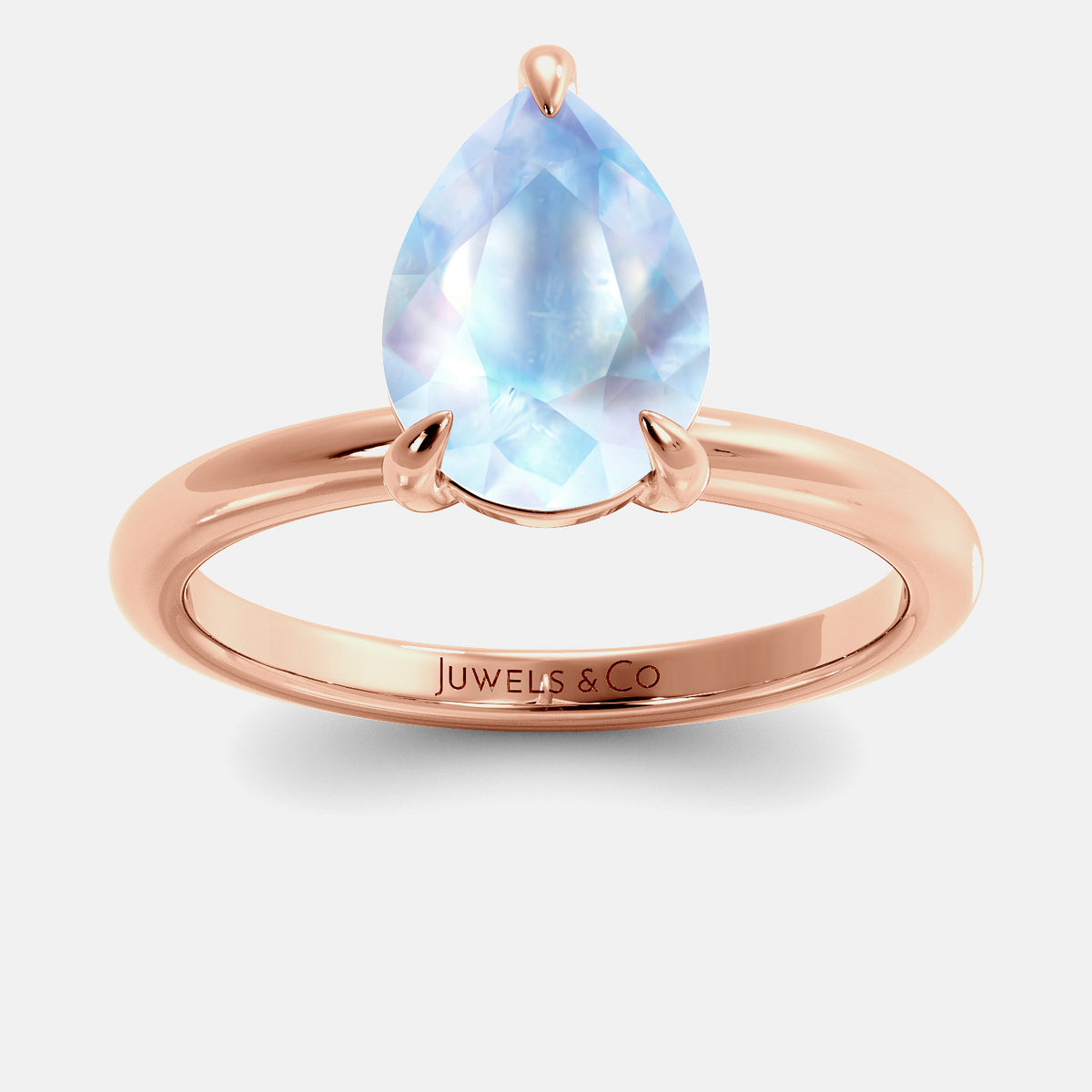 Amethyst Pear-Cut Birthstone Solitaire Ring