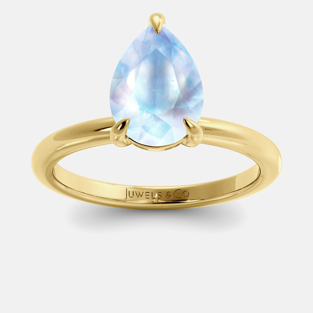 Aquamarine Pear-Cut Birthstone Solitaire Ring